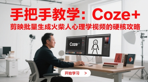 手把手教学:Coze 剪映批量生成火柴人心理学视频的硬核攻略