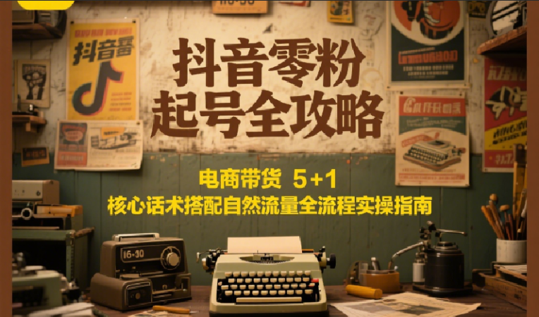 抖音零粉起号全攻略：电商带货 5+1 核心话术搭配自然流量全流程实操指南-韬哥副业项目资源网