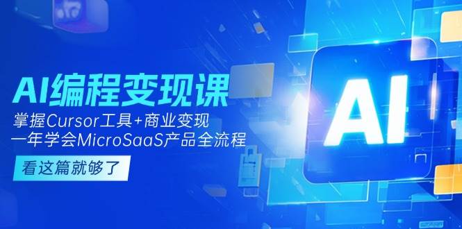（15100期）AI编程变现课：掌握Cursor工具+变现，一年学会MicroSaaS产品全流程 (更新)-韬哥副业项目资源网