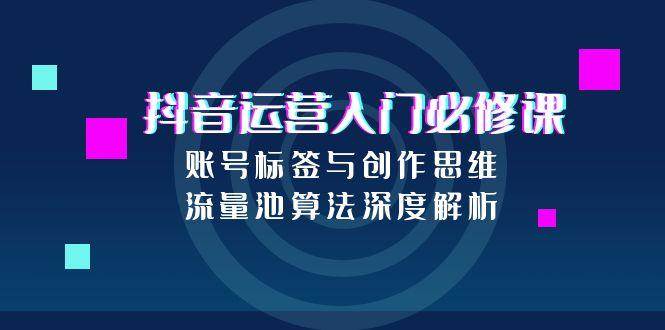 抖音运营入门必修课，账号标签与创作思维，流量池算法深度解析-韬哥副业项目资源网