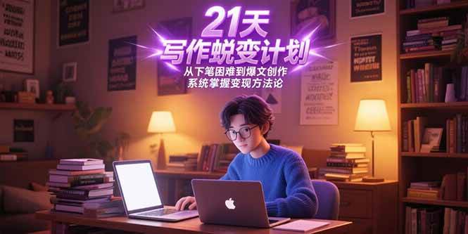 （15204期）21天写作蜕变计划，从下笔困难到爆文创作，系统掌握变现方法论-韬哥副业项目资源网