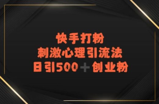 快手刺激心理引流法,日引500+精准创业粉-韬哥副业项目资源网