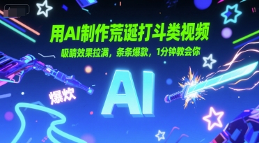 用AI制作荒诞打斗类视频，吸睛效果拉满，条条爆款，1分钟教会你-韬哥副业项目资源网