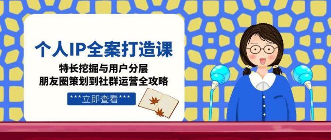 个人IP全案打造课,特长挖掘与用户分层,朋友圈策划到社群运营全攻略-韬哥副业项目资源网