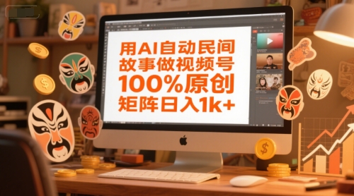 用AI自动民间故事做视频号，100%原创，矩阵日入1k+-韬哥副业项目资源网