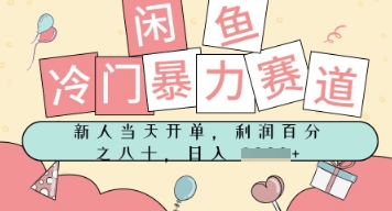 闲鱼冷门暴力赛道，新人当天开单，门槛低，日入多张-韬哥副业项目资源网