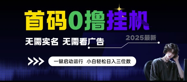 首码0撸挂G项目，无需实名无需看广告 一键启动运行，小白轻松日入三位数【揭秘】-韬哥副业项目资源网