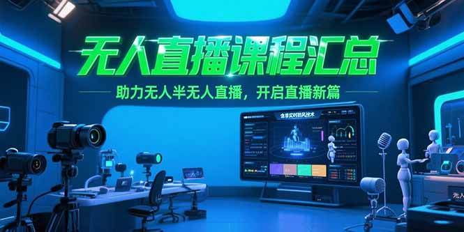 (15218期)无人直播课程汇总,含非实时防风技术,助力无人半无人直播,开启直播新篇-韬哥副业项目资源网