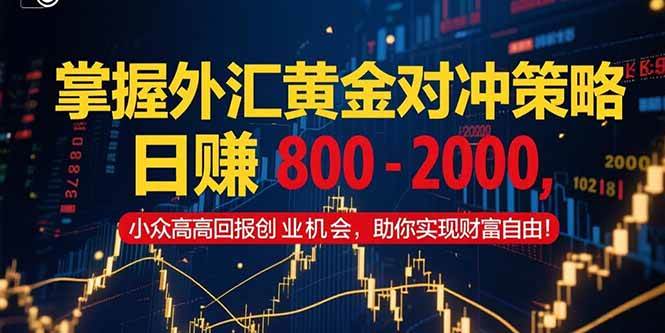 (15198期)掌握外汇黄金对冲策略,日赚 800 – 2000,小众高回报创业机会,助你实…-韬哥副业项目资源网