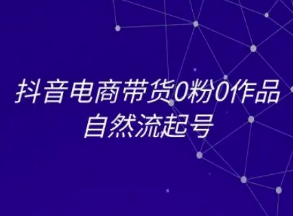 抖音电商带货0粉0作品自然流起号,抖音电商教程-韬哥副业项目资源网