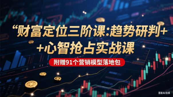 财富定位三阶:趋势研判 + 心智抢占实战课,附赠91个营销模型落地包-韬哥副业项目资源网