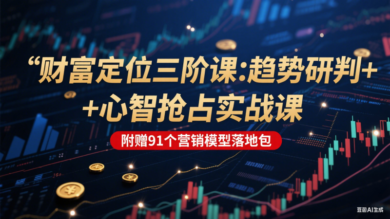 财富定位三阶:趋势研判 + 心智抢占实战课,附赠91个营销模型落地包-韬哥副业项目资源网