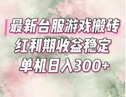 (15101期)最新台服游戏搬砖,红利期收益高稳定,操作简单,小白闭眼入。-韬哥副业项目资源网