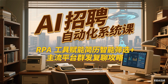 AI招聘自动化系统课,RPA工具赋能简历智能筛选+主流平台群发复聊全攻略-韬哥副业项目资源网