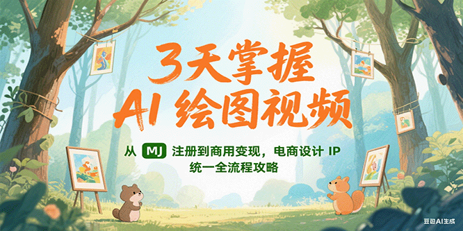 3天掌握AI绘图视频，从MJ 注册到商用变现，电商设计IP统一全流程攻略-韬哥副业项目资源网