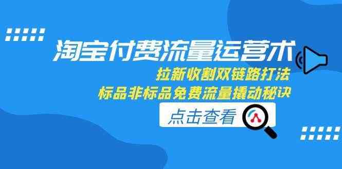 淘宝付费流量运营术,拉新收割双链路打法,标品非标品免费流量撬动秘诀-韬哥副业项目资源网