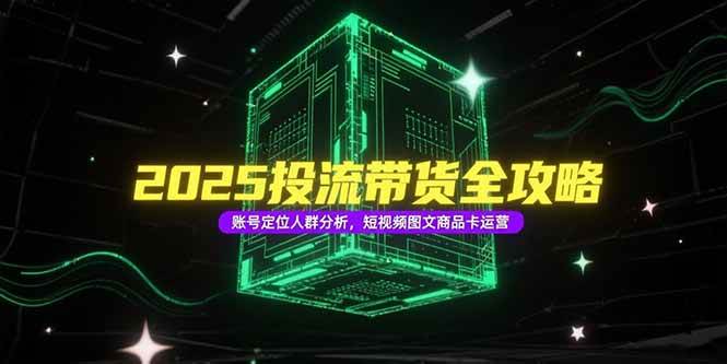 （15233期）2025投流带货全攻略，账号定位人群分析，短视频图文商品卡运营-韬哥副业项目资源网