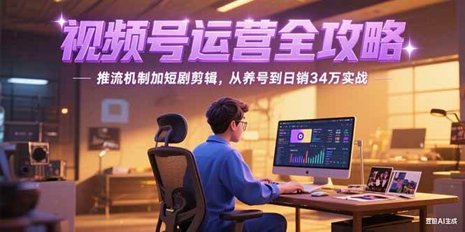 （15217期）2025视频号运营全攻略，推流机制加短剧剪辑，从养号到日销34万实战-韬哥副业项目资源网