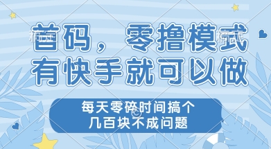 首码零撸项目，有快手就可以做，每天业务时间搞个几张不是问题【揭秘】-韬哥副业项目资源网