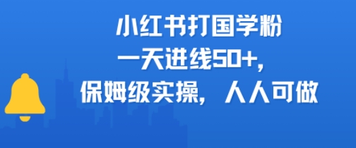 小红书打国学粉，一天进线50+，保姆级实操，人人可做-韬哥副业项目资源网