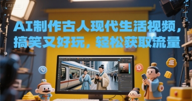 AI制作古人现代生活视频,搞笑又好玩,轻松获取流量-韬哥副业项目资源网