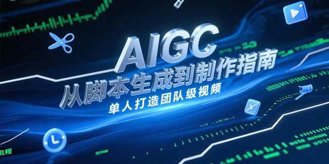 （15170期）AIGC视频制作指南，从脚本生成到剪辑全流程，单人打造团队级视频-韬哥副业项目资源网