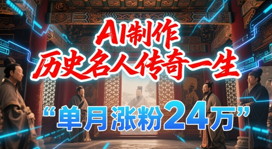 暴力起号！用AI制作历史名人传奇一生，单月涨粉24W，涨粉+变现赛道黑马来了-韬哥副业项目资源网