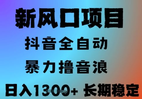 最新风口抖音无人直播撸音浪,全自动运行,小白可玩,长期稳定,日入1.3k,可批量收益翻倍【揭秘】-韬哥副业项目资源网