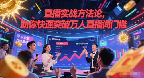 直播间实战演练科学方法论，帮助你快速突破万人直播间门坎-韬哥副业项目资源网