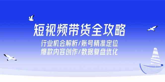 短视频带货全攻略，行业机会解析/账号精准定位/爆款内容创作/数据复盘优化-韬哥副业项目资源网
