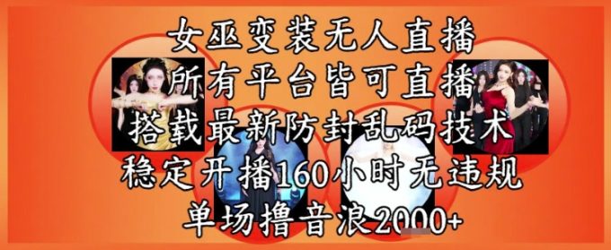 巫师换装直播间全新游戏玩法，全部网络直播平台均可实际操作，平稳播出160钟头无违反规定，场均撸抖币2k-韬哥副业项目资源网