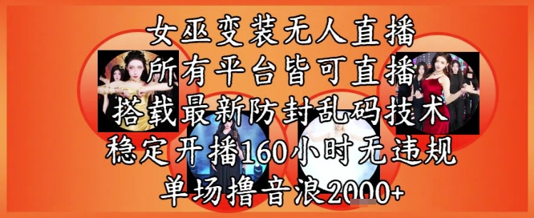 巫师换装直播间全新游戏玩法，全部网络直播平台均可实际操作，平稳播出160钟头无违反规定，场均撸抖币2k-韬哥副业项目资源网