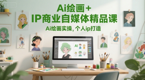 Ai美术绘画 IP商业服务自媒体平台精品课程，Ai美术绘画实际操作，本人ip打造出-韬哥副业项目资源网