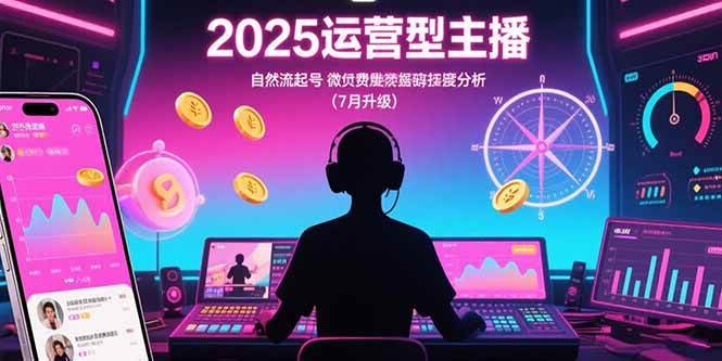 (15508期)2025运营型主播:自然流起号,微付费投放技巧,罗盘数据深度解析(7月更新)-韬哥副业项目资源网