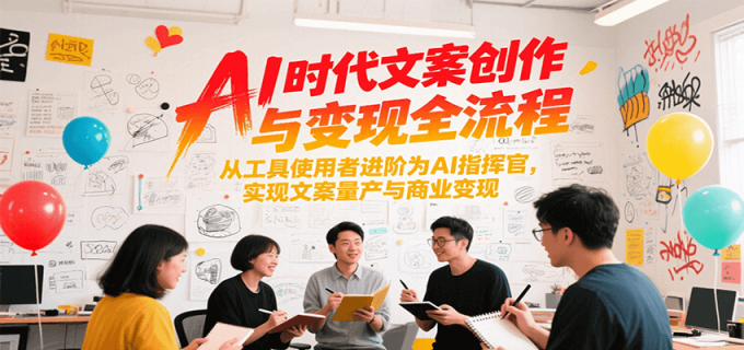 AI时代文案创作与变现全流程,从工具使用者进阶为AI指挥官,实现文案量产与商业变现-韬哥副业项目资源网
