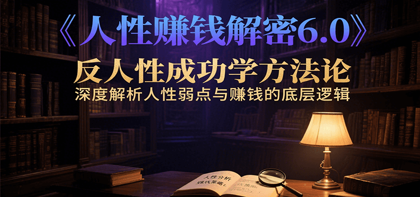 人性赚钱解密6.0，反人性成功学方法论，深度解析人性弱点与赚钱的底层逻辑-韬哥副业项目资源网