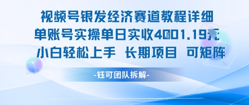 视频号银发经济赛道单账号实操单日实收1k+，小白轻松上手长期项目-韬哥副业项目资源网
