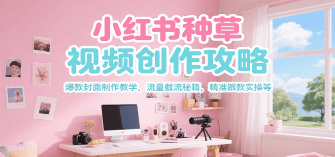 小红书种草视频创作攻略,爆款封面制作教学 ,流量截流秘籍 ,精准跟款实操等-韬哥副业项目资源网