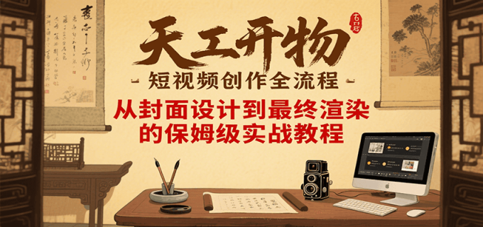 天工开物短视频创作全流程，从封面设计到最终渲染的保姆级实战教程-韬哥副业项目资源网
