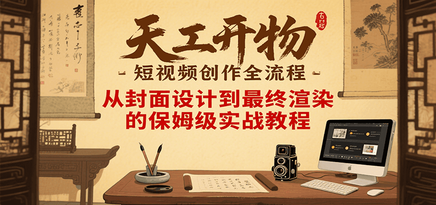 天工开物短视频创作全流程，从封面设计到最终渲染的保姆级实战教程-韬哥副业项目资源网