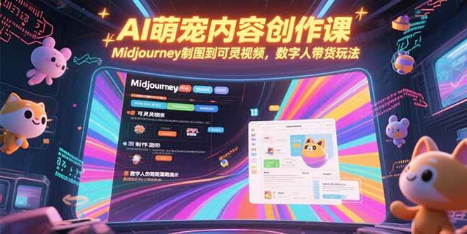 （15311期）AI萌宠内容创作课，Midjourney制图到可灵视频，数字人带货玩法-韬哥副业项目资源网
