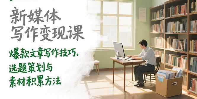 （15345期）新媒体写作变现课，爆款文章写作技巧，选题策划与素材积累方法-韬哥副业项目资源网