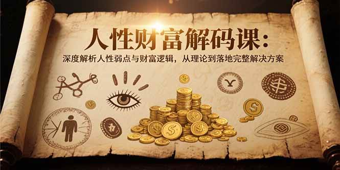 （15434期）人性财富解码课6.0：深度解析人性弱点与财富逻辑，理论到落地完整解决方案-韬哥副业项目资源网