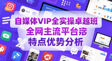 自媒体VIP全实操卓越班，全网主流平台特点优势分析-韬哥副业项目资源网