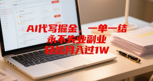 AI代写掘金，一单一结，永不失业副业，轻松月入过1W-韬哥副业项目资源网
