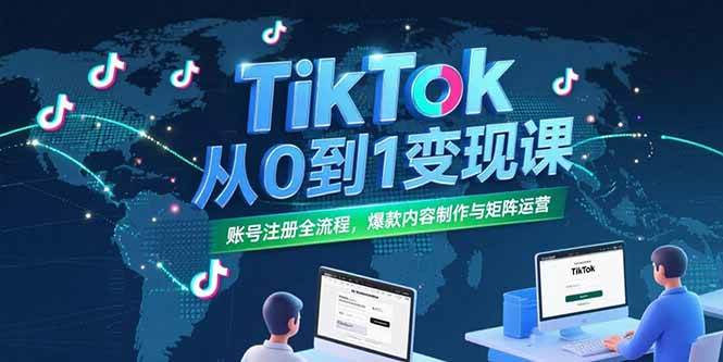 （15346期）TikTok从0到1变现课，账号注册全流程，爆款内容制作与矩阵运营-韬哥副业项目资源网