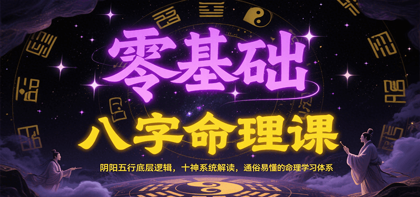 零基础八字命理课:阴阳五行底层逻辑,十神系统解读,通俗易懂的命理学习体系-韬哥副业项目资源网
