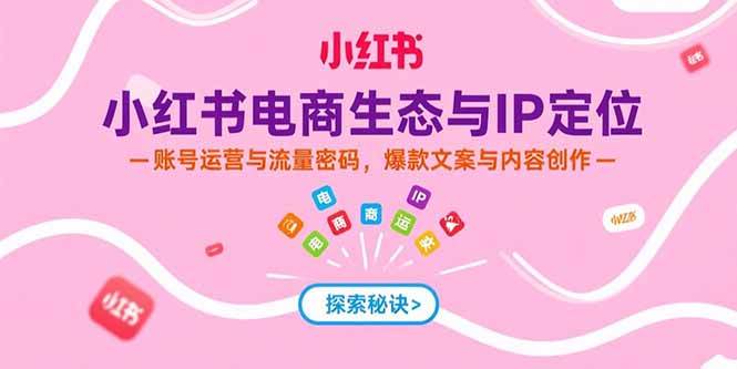 （15350期）小红书电商生态与IP定位，账号运营与流量密码，爆款文案与内容创作-韬哥副业项目资源网