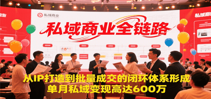 私域商业全链路,从IP打造到批量成交的闭环体系形成,单月私域变现600万-韬哥副业项目资源网