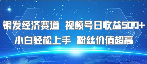 银发经济赛道 视频号日收益5张+ 小白轻松上手 粉丝价值超高-韬哥副业项目资源网